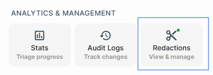 Redaction Manager Button